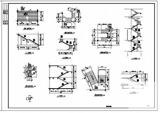 钢筋混凝土楼梯设计说明及节点构造详图纸cad - 2