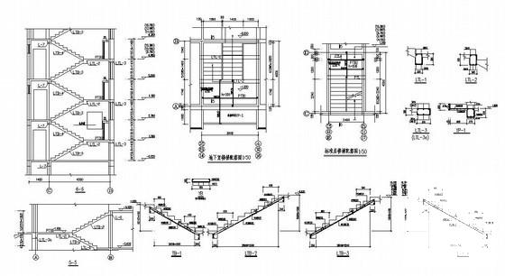 框架住宅楼楼梯构造详图纸cad - 1