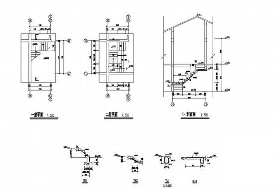 别墅楼梯构造详图纸cad - 1