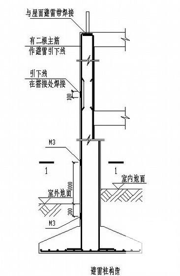 避雷柱节点构造详图纸cad - 1