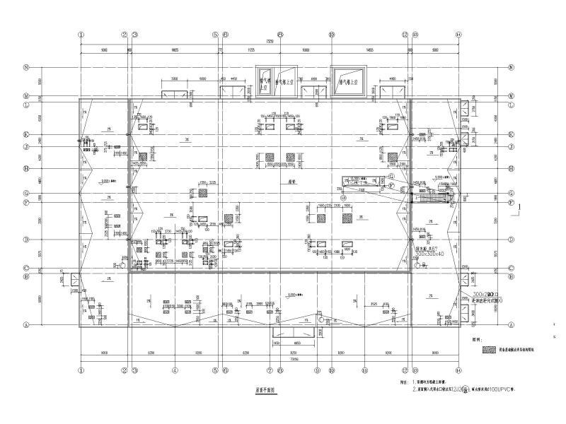 双层厂房施工方案图纸CAD平面图 - 3