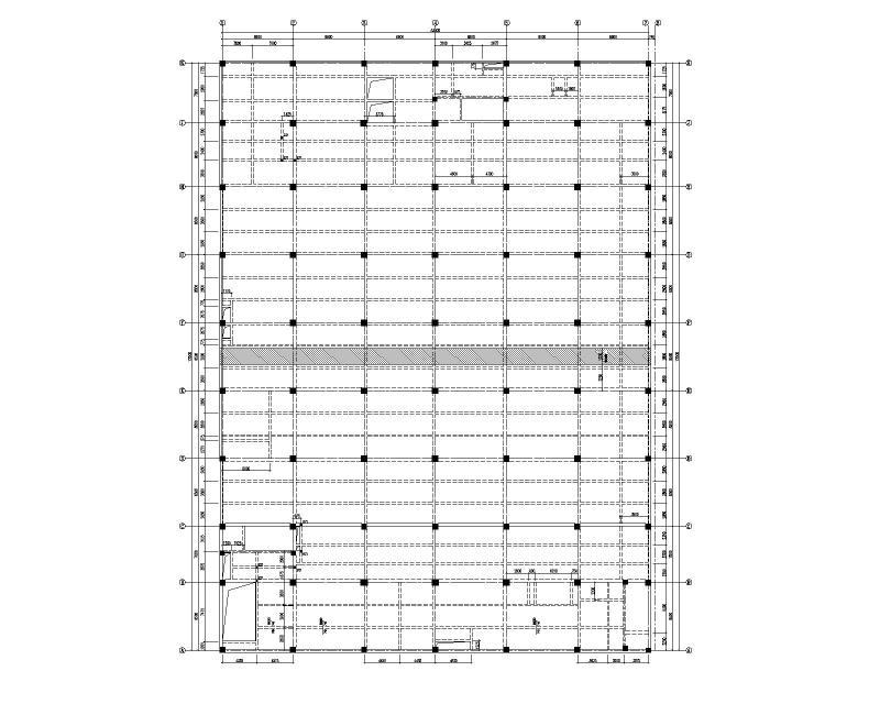 A区标高-0.050m楼面结构平面布置图