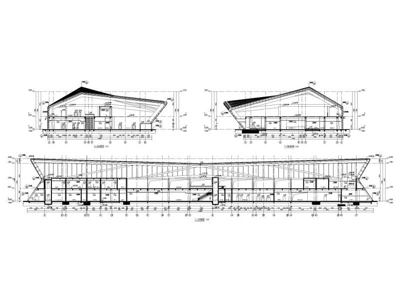 [重庆]黔江机场航站楼改扩建项目建筑施工图 剖面图