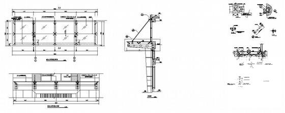 点承玻璃雨篷构造详图纸cad剖面图 - 1