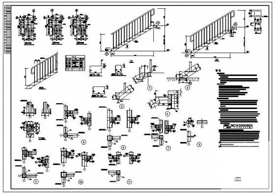 钢框架楼梯节点构造详图纸cad - 1