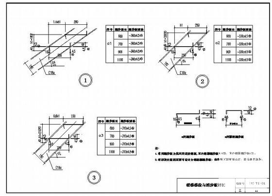 钢结构楼梯踏步及节点构造详图纸cad - 1