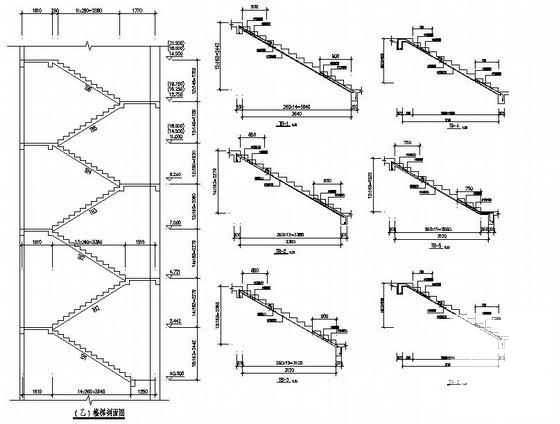 框架住宅楼楼梯节点详图纸cad - 1