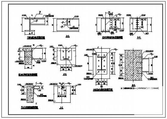 结构新增钢梁加固节点构造详图纸cad - 1