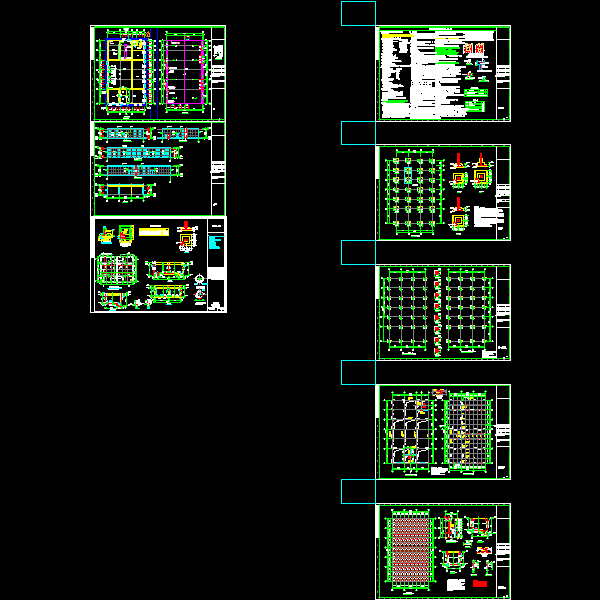 1层框架动力站结构设计CAD施工大样图 - 1