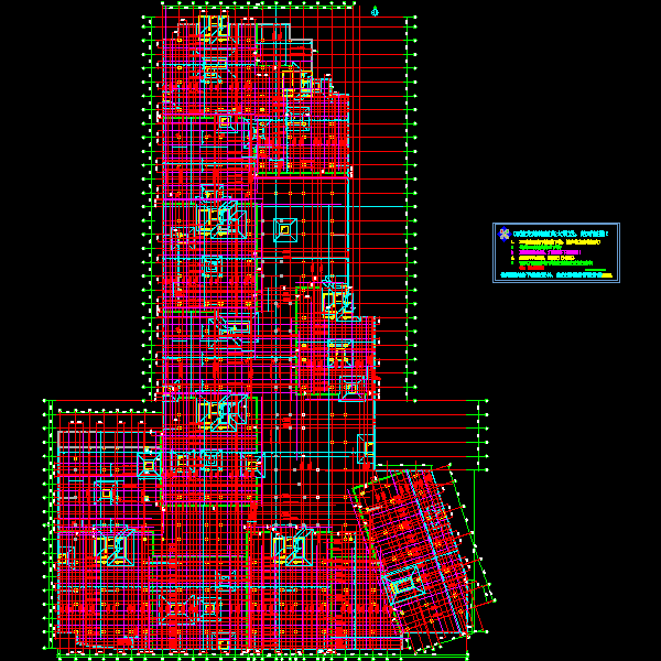 国内大底盘塔楼大厦结构CAD施工图纸 - 3