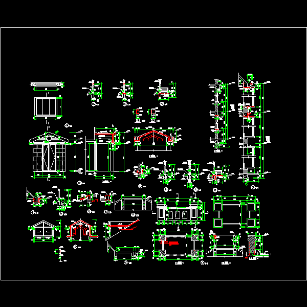 欧式别墅坡屋顶及墙体节点构造CAD详图纸 - 1