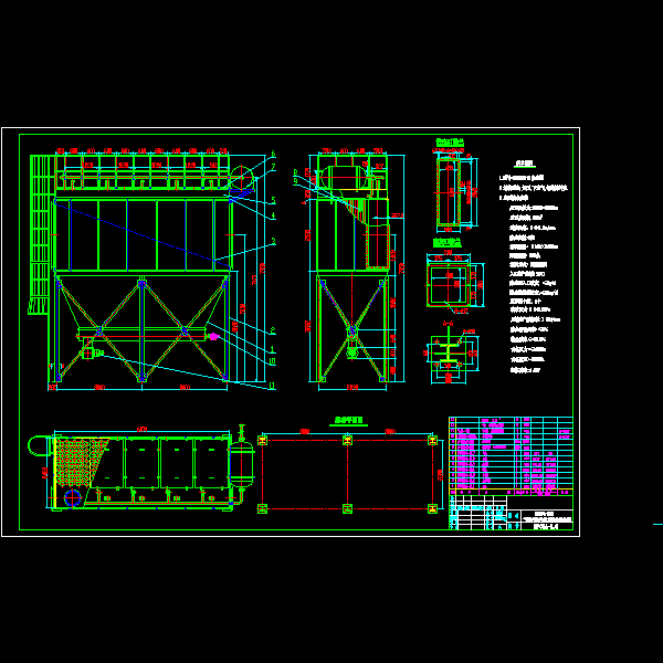 气箱式脉冲袋式除尘器详细设计CAD图纸 - 1