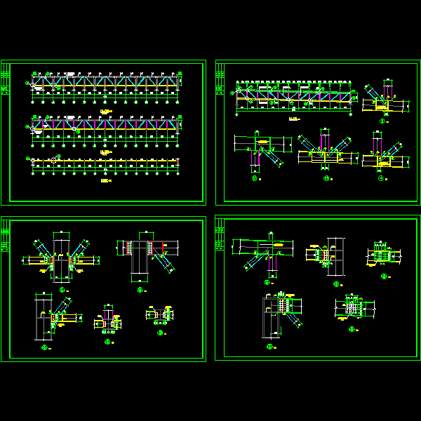 体育馆桁架节点详细设计CAD图纸 - 1