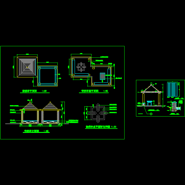 情侣亭节点设计CAD图纸大样图纸 - 1