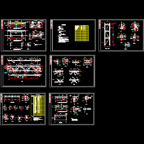 钢结构人行天桥结构CAD图纸 - 1