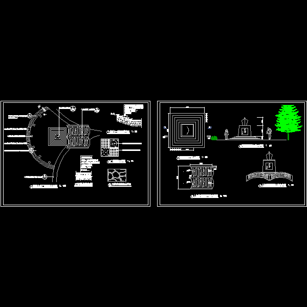 广场景观雕塑施工CAD详图纸 - 1