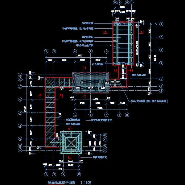 园林古建长廊设计CAD施工图纸(结构平面图) - 2