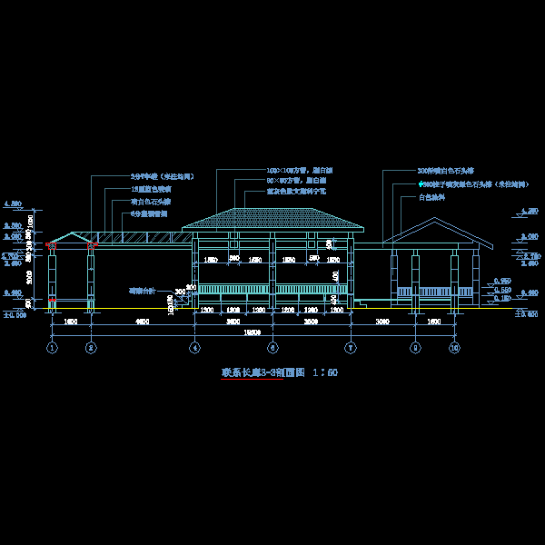 园林古建长廊设计CAD施工图纸(结构平面图) - 5