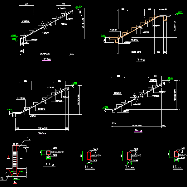 楼梯大样节点构造详细设计CAD图纸 - 1