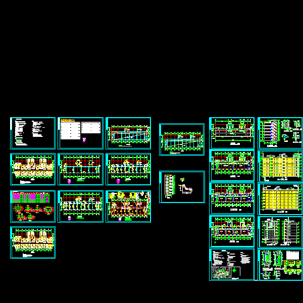 多层教学楼混凝土结构CAD施工图纸（含建筑） - 1