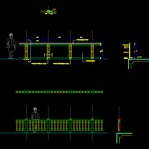 高架步道栏杆CAD详图纸 - 1