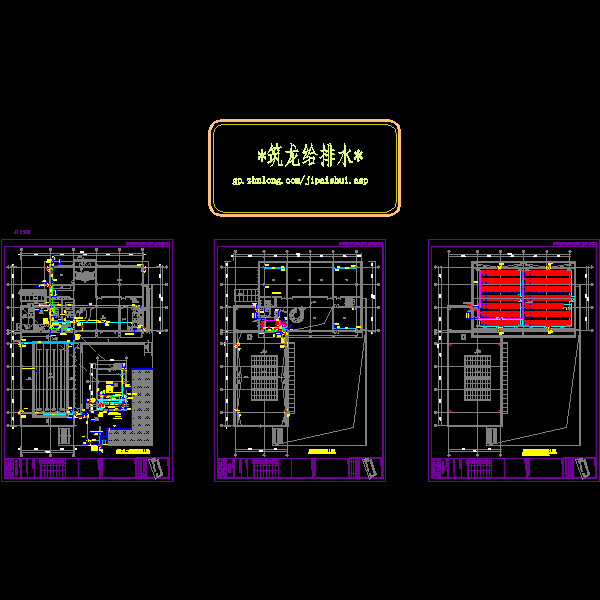 2层会所给排水设计CAD施工方案图纸(室内消火栓系统) - 4