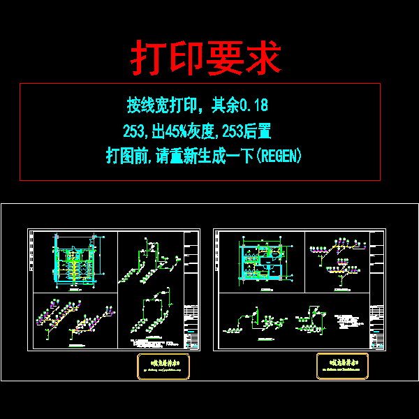 博物馆给排水CAD施工方案图纸(自动喷水灭火系统) - 1