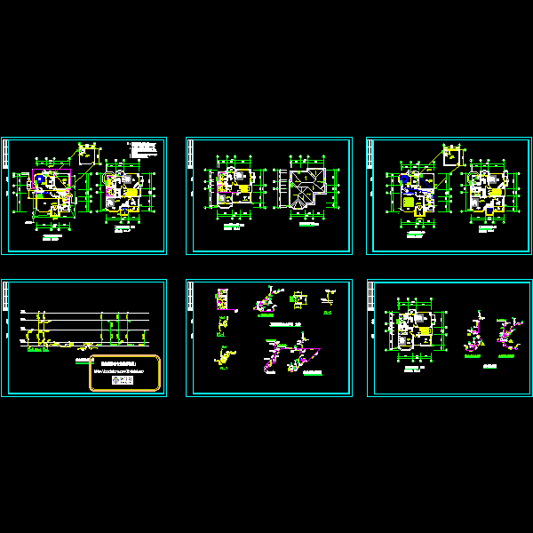 3层别墅给排水CAD图纸(施工方案图设计) - 1
