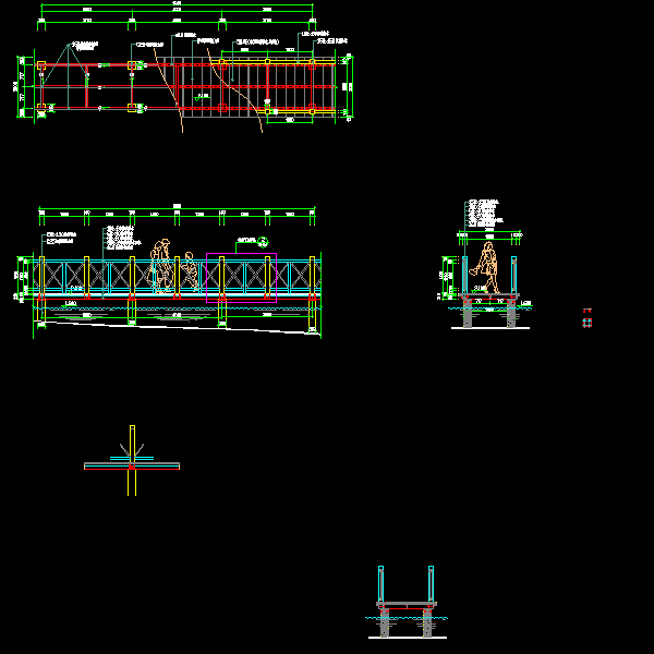 2米宽平桥施工详细设计CAD图纸 - 1