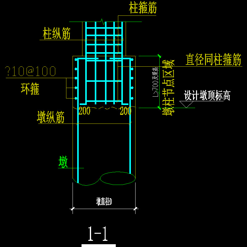 6层欧式风格住宅楼无承台墩身CAD详图纸 - 1