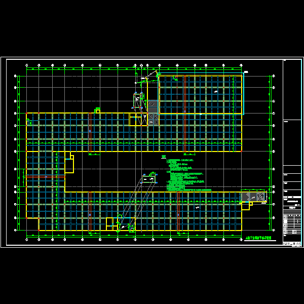 住宅楼人防地下室结构CAD施工图纸 - 2