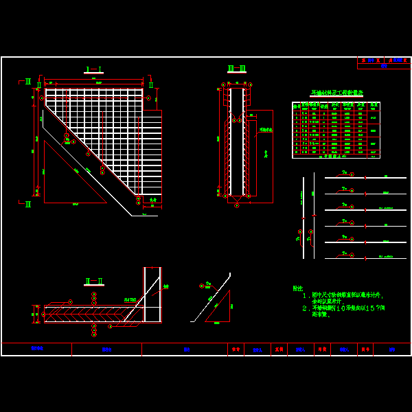 2.5米轻型桥台设计CAD图纸(钢筋布置图) - 1