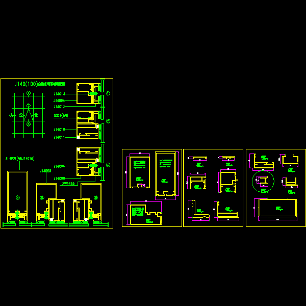 J140(100)全隐玻璃幕墙详细设计CAD图纸 - 1