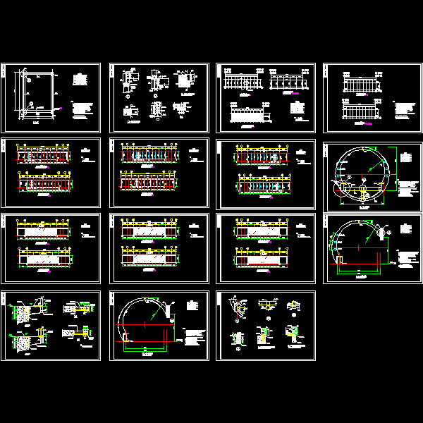 钢结构连廊含圆环造型结构CAD施工方案图纸 - 1