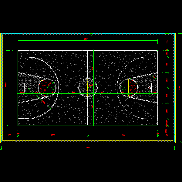 篮球场施工CAD详图纸 - 1