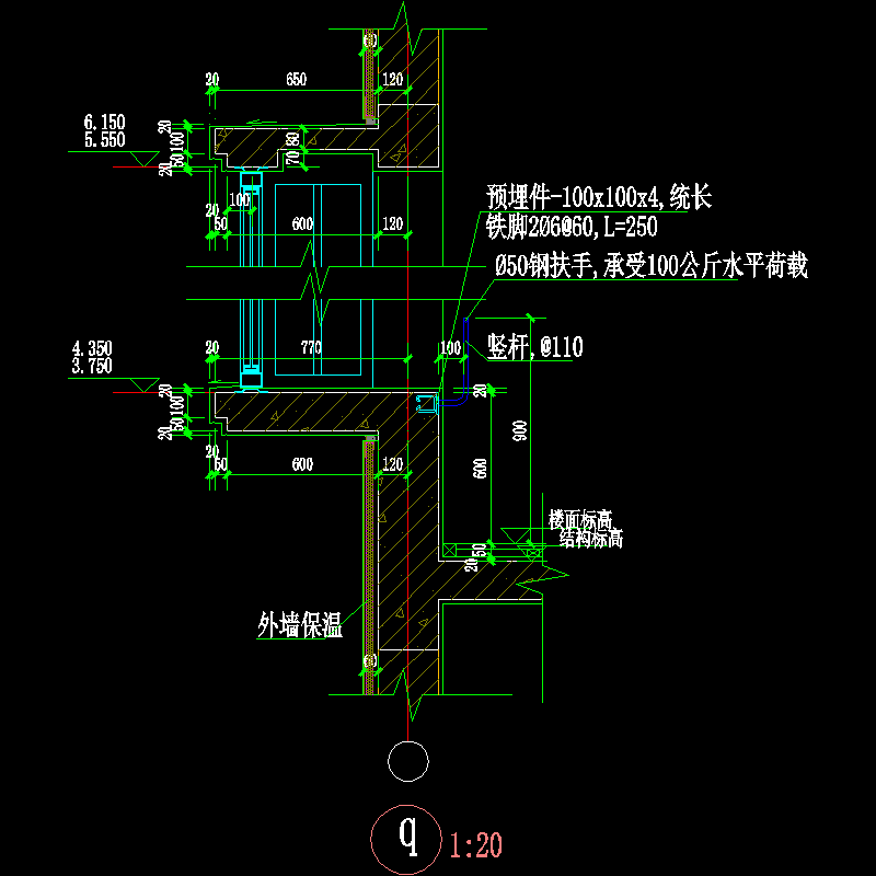 欧式别墅飘窗做法CAD详图纸 - 1