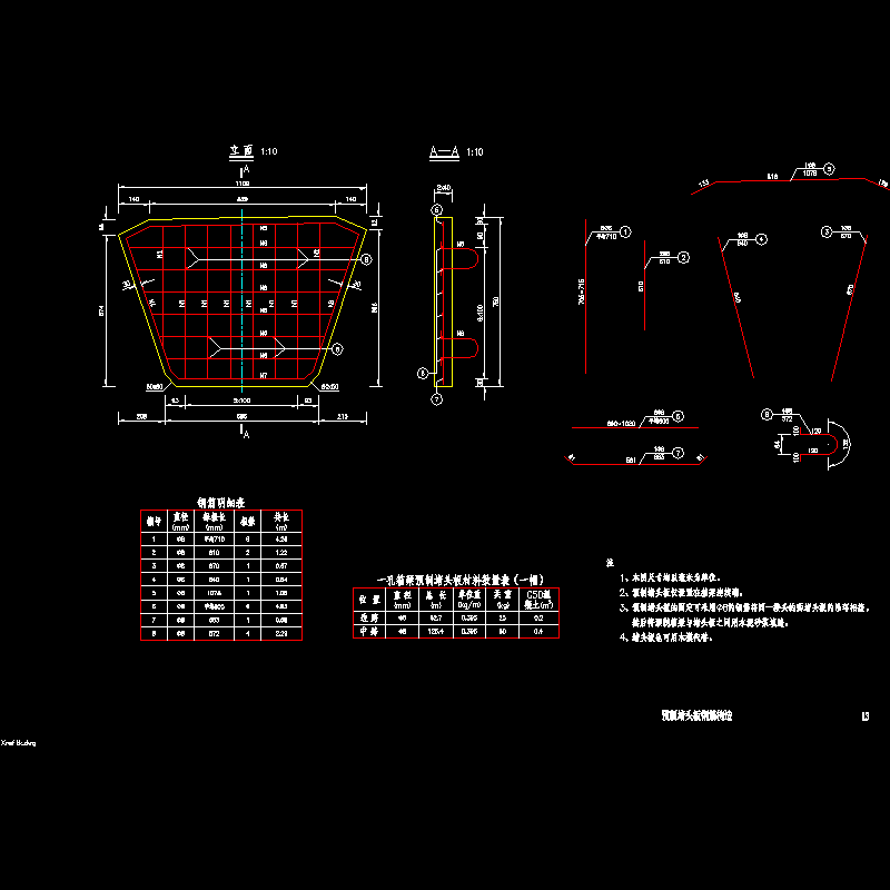桥梁预制堵头板钢筋构造通用CAD图纸 - 1