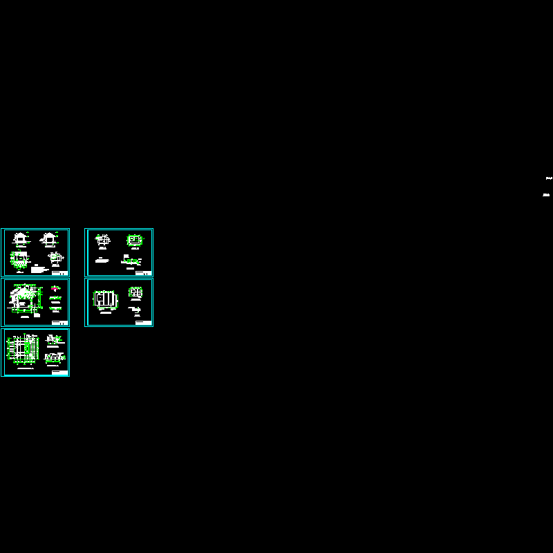 木质凉亭施工CAD详图纸 - 1