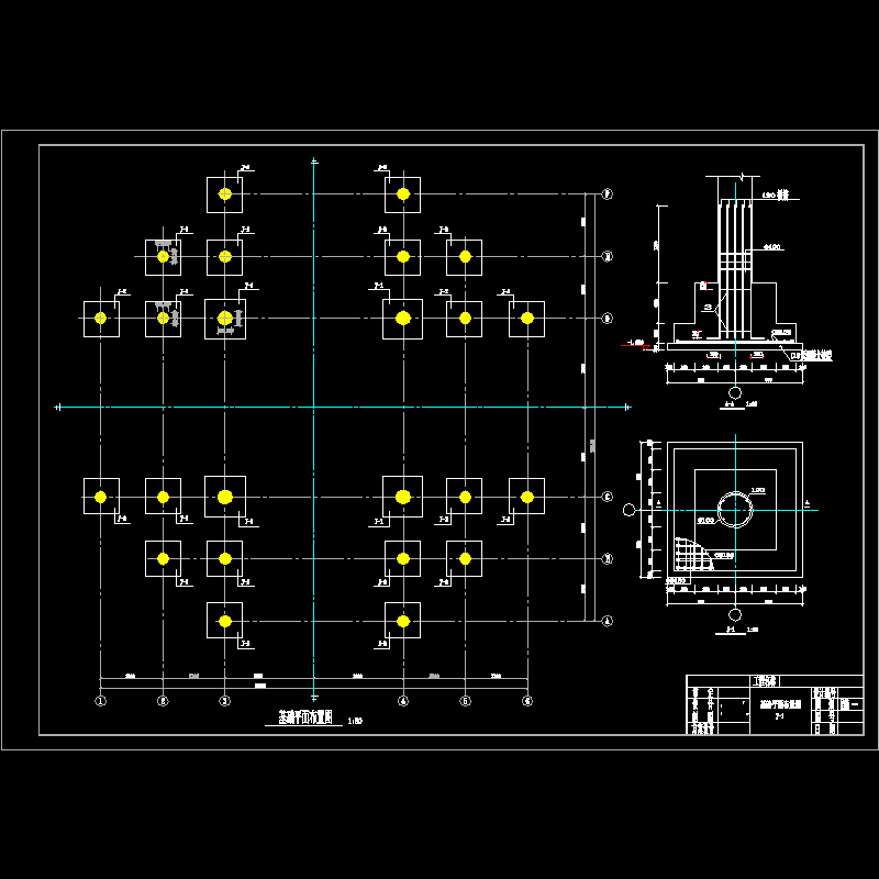 3层混凝土仿古建筑寺庙结构施工图纸_平面布置图 - 3