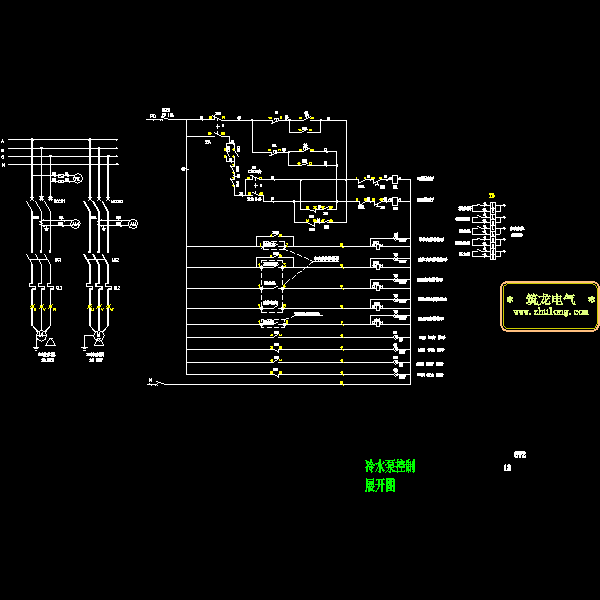 冷水泵控制柜电气CAD图纸 - 2