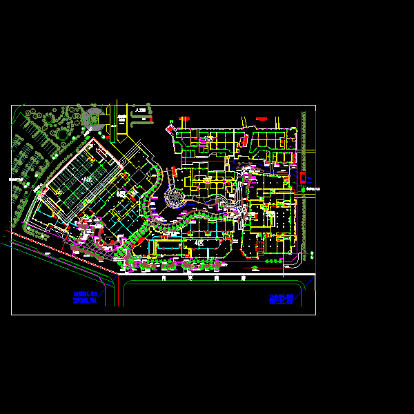 超大型主题购物公园加勒比海区景观设计CAD施工方案图纸 - 1