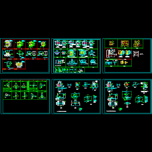 钢结构标准节点构造CAD详图（6页图纸） - 1