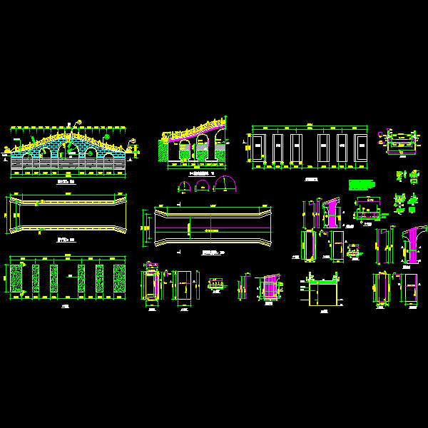 石拱桥施工详细设计CAD图纸(栏杆大样) - 1