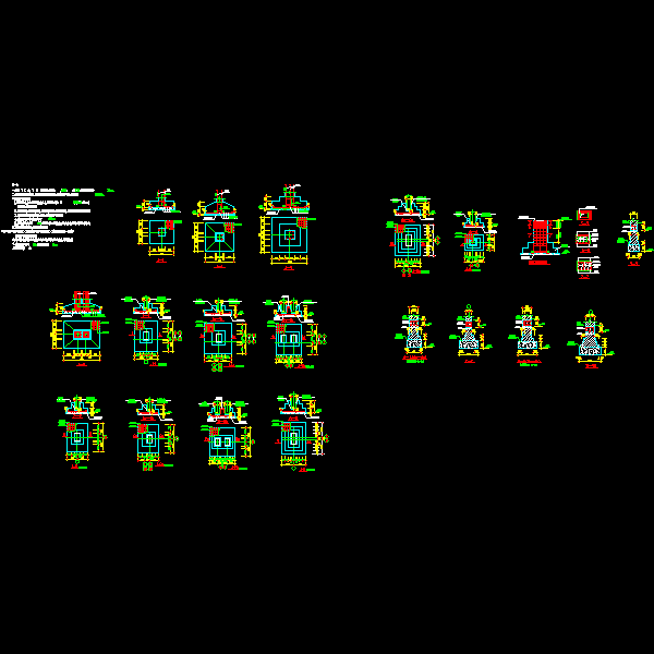 柱下独基节点构造详细设计CAD图纸 - 1