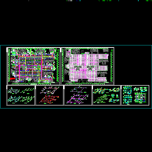 特大型地下车库给排水设计CAD施工方案图纸 - 1