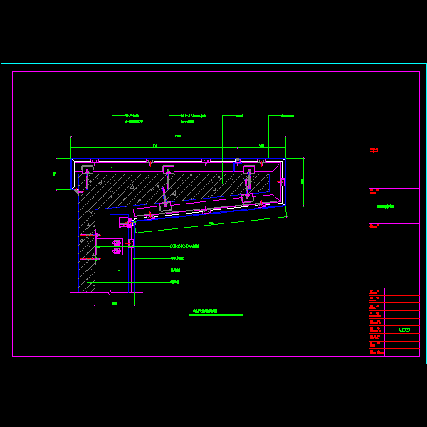 铝塑板造型安装节点构造详细设计CAD图纸 - 1
