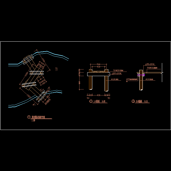 湿地公园木折桥大样CAD图纸 - 1
