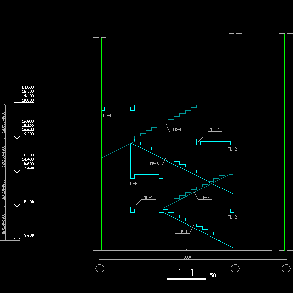 上6层中学教学楼毕业设计方案结构CAD图纸 - 3