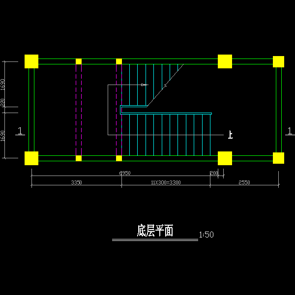 上6层中学教学楼毕业设计方案结构CAD图纸 - 5