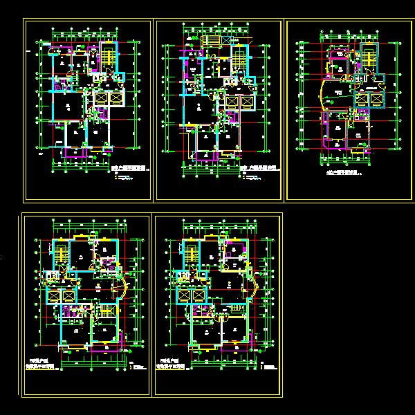 高层住宅楼户型设计方案(CAD平面图) - 1